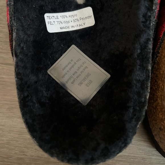Birkenstock Arizona Rivet Plaid Red Black Shearling Regular NWB main image 10